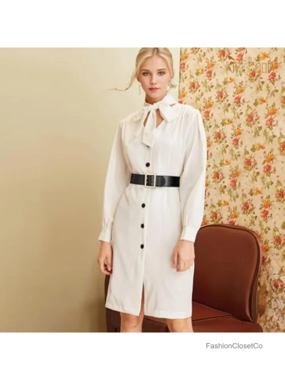 Wide Elastic Waist Belt for Dresses Faux Leather Gold Square Buckle